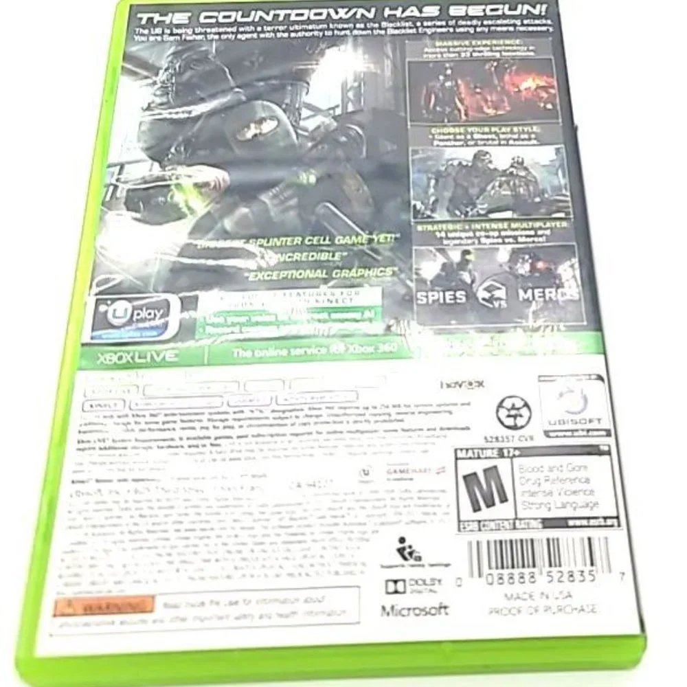 Tom Clancy's Splinter Cell: Blacklist (Microsoft Xbox 360, 2013)